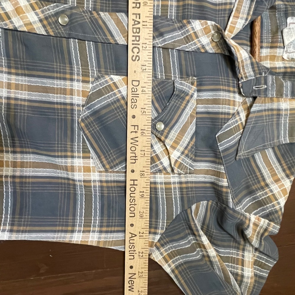 Vintage H Bar C California Ranchwear Western Pearl Snap Plaid Shirt Thrashed - Picture 10 of 12